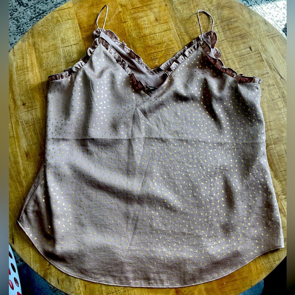 Express gold confetti tank